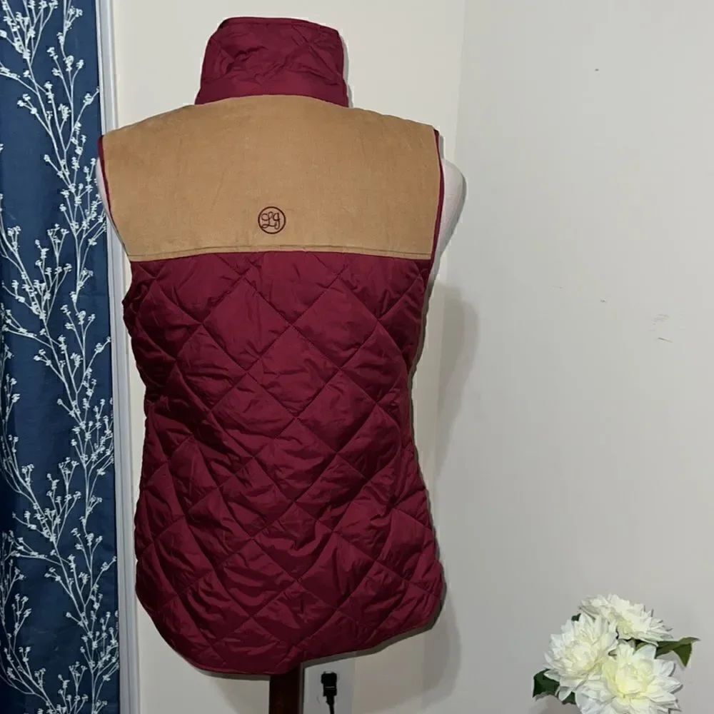 Lauren James Preptec Easton Quilted Puffer Vest Cranberry Red sz S Small - Picture 4 of 6